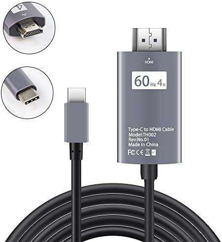 USB C to HDMI Cable 6.6ft, BAIVON Type C to HDMI Adapter HDTV HDMI Adaptor 4K@60Hz (Thunderbolt 3 Compatible) for 2018/2017 MacBook Pro, 2018 iPad Pro/MacBook Air, Samsung Galaxy S9/S8/S8+, iMac,