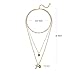 Gold Layered Cross Necklace for Women, 14K Gold Plated Faith Charm Mother's Day Dainty Figaro Chain Choker Gold Coin Necklace