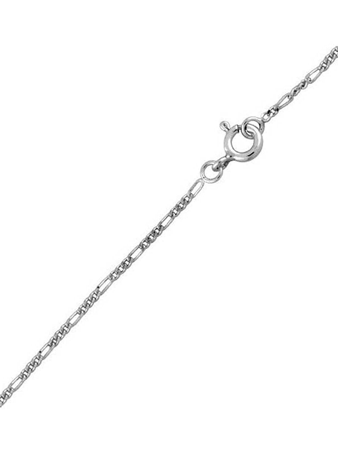 11 Inch Large Length Figaro Link Anklet/Ankle Bracelet/Ankle Chain - 925 Sterling Silver – Adjustable from 10 to 11" Inches / 28 cms Figaro Chain - Anklets For Women Men