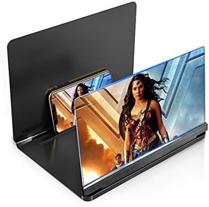 JIAX 14 Inch 3D Mobile Phone Screen Magnifier Amplifier 16/18 Inch Folding HD Video Magnifying Glass Watch Movies Smart Phone Bracket Holder (Color : Black, Size : 16in)