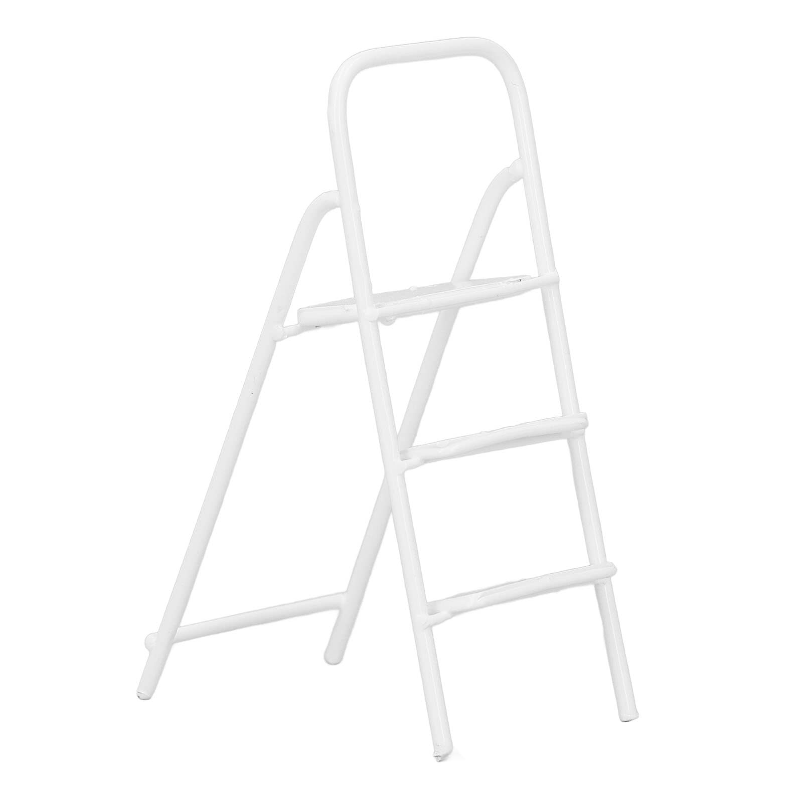 Photo 1 of 1/12 Miniature Step Ladder, Delicate Texture Mini 3 Step Ladder for Dollhouse Furniture Accessories (White)