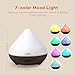 Anjou Essential Oil Diffuser 300ml, Ultrasonic Aroma Cool Mist Humidifier for Office, Home Decor Gift, Up to 8H Use, Waterless Auto Shut-Off, 7 Color LED Lights, Wood Grain, BPA-Free(Dark Wood Grain)