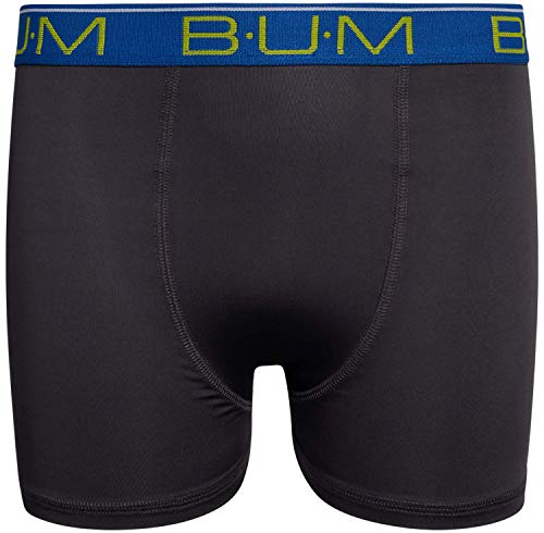 B.U.M. Equipment Boys' Performance Dry-Fit Compression Boxer Briefs (6 Pack) (Multi/Lime/Charcoal, X-Small / 4-5)'