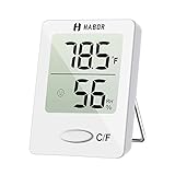 Habor Digital Hygrometer Indoor Thermometer, Humidity Gauge Indicator Room Thermometer, Accurate Temperature Humidity Monitor Meter for Home, Office, Greenhouse, Mini Hygrometer (2.3 X 1.8 Inch)