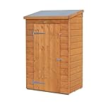 Bosmere MINIST Rowlinson Mini Store Lockable Wooden Outdoor/Garden Storage Bench, Honey-Brown Finish