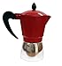 IMUSA USA B120-42T Aluminum Stovetop Coffeemaker, Espresso Machine, 3-Cup, Red