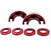 EAG Pair Red Isolator Fit 3/4 inch Tow D-rings - Includes 2 Rubber Isolators and 4 Washers - Shackle Isolator Clevis Kit