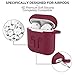 AirPods Case, Rockindeer 9 in 1 AirPods Accessories Set Protective Silicone Cover Skin Compatible Apple AirPods Charging Case with Watch Band Holder/Ear Hook/Keychain/Strap/Carrying Box (Burgundy)thumb 1