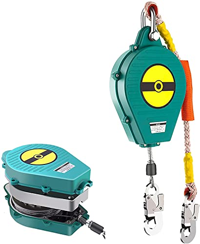 XJZKA Dispositivo di Protezione Individuale per L'Alta Quota con Dispositivo di Protezione Individuale Retrattile, Dispositivo di Protezione anticaduta con Cordino Retrattile, attrezzatu