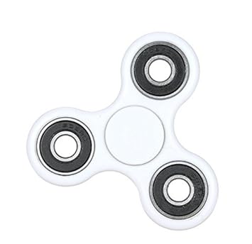 Fidget Spinner White with Free Emoji Stress Ball- Stress Reliever 
