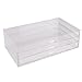 Ikee Design Acrylic 3 Drawers Jewelry Organizer Display Chest with Gray Compartment Trays. Made in Taiwan