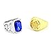 Black Butler Kuroshitsuji Ciel Phantomhive Cosplay Blue Golden Crystal Couples 2 Ring