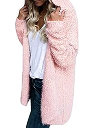 Malaven - Cardigan de manga larga con capucha para mujer
