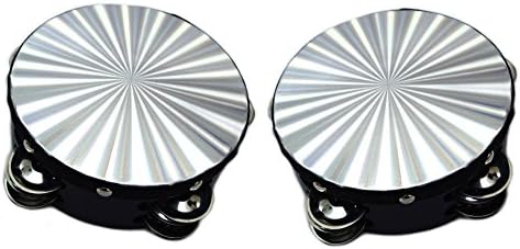 2 Pack 6" Inch 3D Tambourine Double Row Jingle Percussion Instrument Band Church