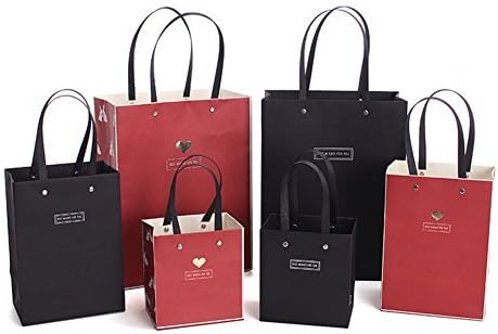 Medium Sized Gift Bags Rabbit Black and Red Paper Bags for Birthdays,Shopping,Weddings,Presents Package