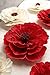 MEJOY Paper Flower Decorations for Wall, Flower Wall Decor for Birthday Wedding Backdrop Baby Nursery Wall Decor Baby Showers Bridal Shower (Red+White, 6Pcs)