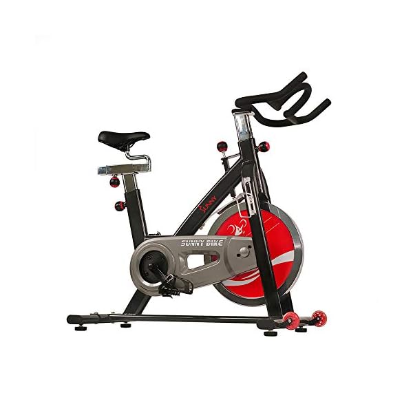 Sunny Health & Fitness Indoor Stationary Exercise Bike, 4-Way Adjustable Seat for Cycling Cardio workout at Home, Optional 49 LB Flywheel, Heavy-Duty & Free SunnyFit App Bluetooth Connect - Image 3