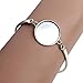 Linsoir Beads Alloy 20mm Cabochon Bangle Bracelet Base Adjustable Chain Bracelet Setting Round Blank Bezel Tray Pack of 5