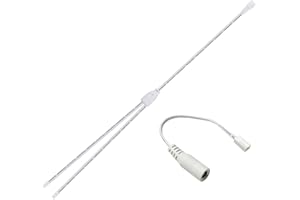 Litever DC5521-L822 Connector Adapter and Y-shape 2-Way Power Splitter,white, 22 awg cable, Designed as Extra DIY Parts for Litever LL-024 Rigid LED Lighting Strips and Under Cabinet Lighting Kit.