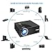 Projector, Aoxun 2018 Upgraded C7 Multimedia Home Theater LCD Video Projector Support 1080P Compatiable with HDMI,AV, USB, SD, VGA for Home Cinema TV 2500 Lumens- Black