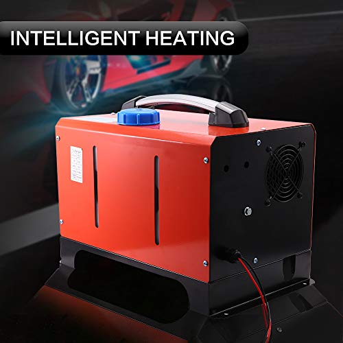 SEAAN Diesel Air Heater All In One 5KW 12V Car Diesel Parking Heater LCD Switch Fuel Diesel Forced Air Heater with Remote Control for Car Truck Motor-Home Boat Trailer (One Hole)