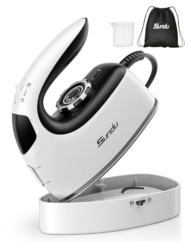Sundu Travel Iron, Steamer Steamer, 2-in-1 Steam Iron Travel, 5 Ironing Modes for Various Fabrics, Steam Performance up to 30 g/min, Lockable Base, Intelligent Temperature Control Iron