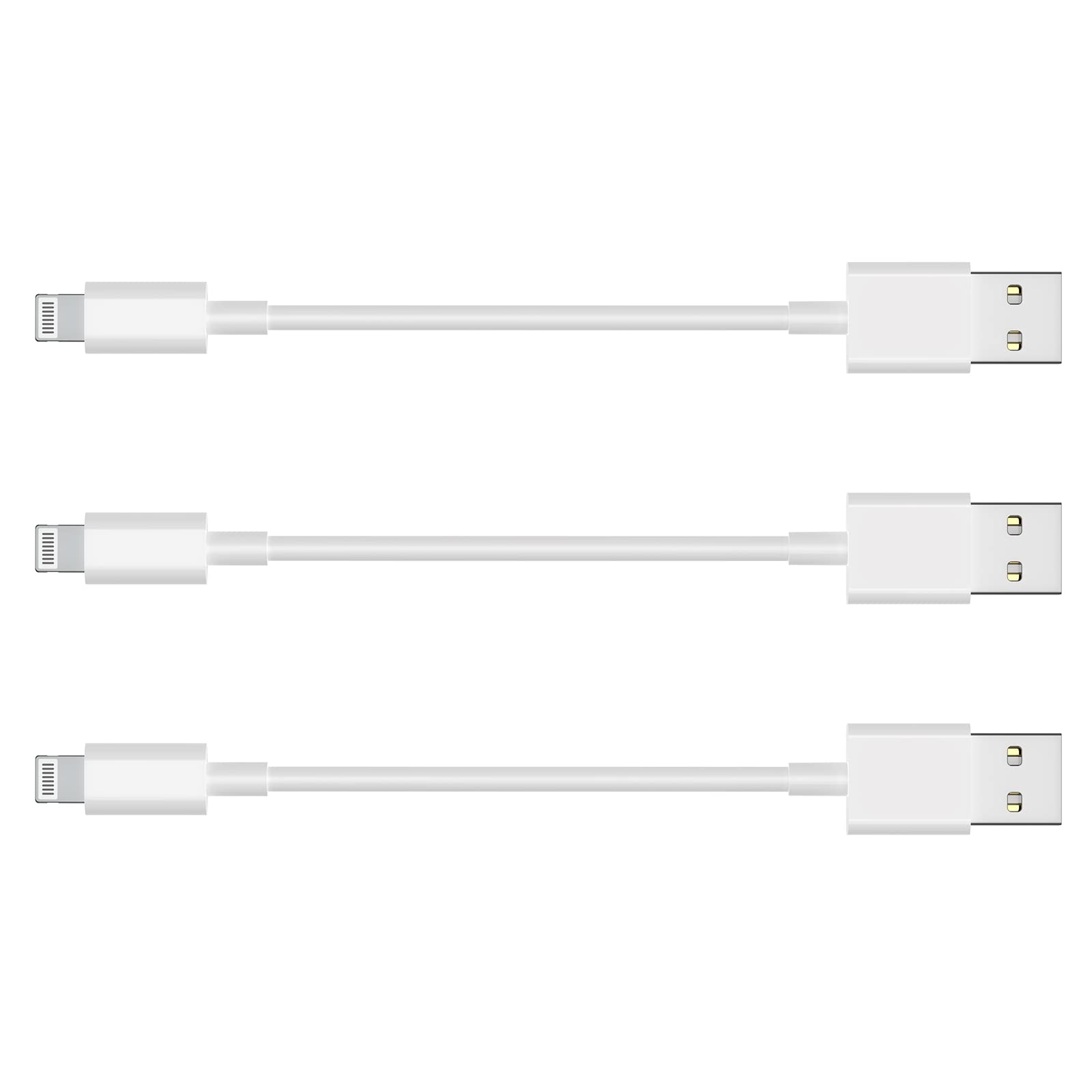 Photo 1 of [Apple MFi Certified] Short iPhone Charger, 3 Pack (8 inch) Lightning to USB Charging Cable Original Fast Connector Data Sync Transfer Cord for iPhone 14/13/12/11/SE/XS MAX/XR/8/7/6/iPad/Airpods-White