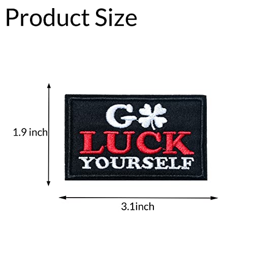 GYGYL 2Pcs Tactical Flag Patch-Good Luck Yourself, Hook Fastener American Military Patches for Tactical Caps, Bags, Backpacks, Tactical Vest, Military Uniforms
