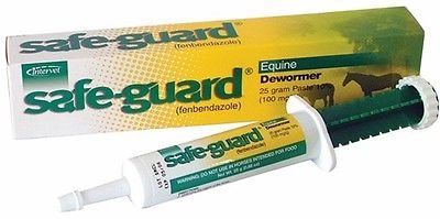 Safe-guard Equine Paste 10% Fenbendazole Horse Wormer Control Lungworm Stomach and Intestinal Apple Flavor.