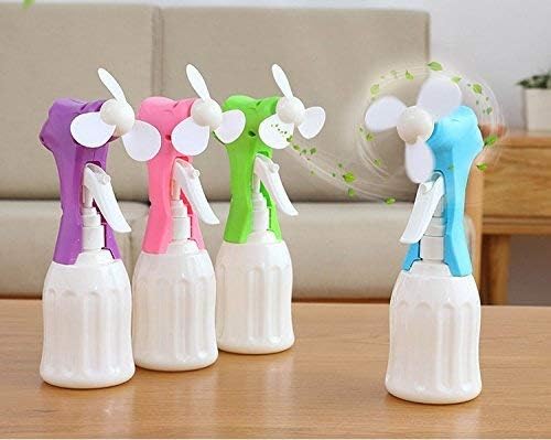 Swabs® New Mini Water Mist Spray Fan Say Good Bye to Heat Waves, Power Cut,Tiredness,Instantly Refreshing Portable Fan, Water Mist Sprayer, Cooling Fan Use Cologn Or Rose Water for Effective Results