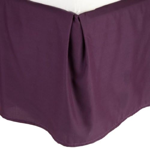 Lamma Loe Tailored Solid Bed Skirt Dust Ruffle, 14 Inch Drop, Queen Size 60"x80", Purple Eggplant, -Available in Many Sizes and Colors