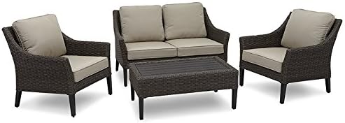 MadeWell Outdoor Bandra Set with Taupe Cushions