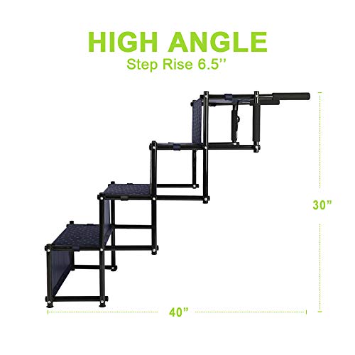 Niubya Dog Steps for Large Dog, Foldable Aluminum Dog Stairs with
