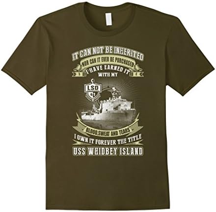 Men's USS Whidbey Island (LSD-41) tshirt, It cannot be inherited n 2XL Olive