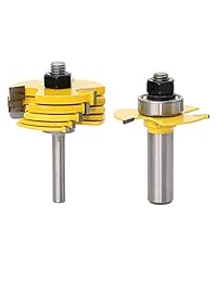 Juego de puntas de corte de ranura de vástago de 0.5 in, ajustable, ranura de 3 alas, con 6 cortadores de ranura, profundidad de corte de 0.5 in y 6 anchos de corte diferentes.