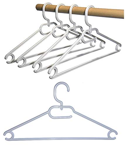 Hagspiel Pack of 25 Plastic Universal Clothes Hangers Approx. 41 cm White