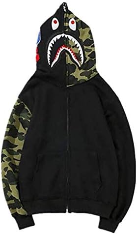 NIMOO Bape Camo Embroidery Cardigan Zipper Hoodie Sweater Coat for Men/Women