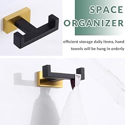 APLusee Double Towel Robe Hook Black