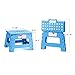 ACSTEP Folding Lightweight Plastic 9 inch Foldable Step Stool, Non Slip Folding Stools for Kitchen Bathroom Bedroom (Blue)