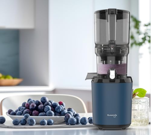 Kuvings | AUTO6 Hands Free Juice Extractor | Automatic Slicing Whole Fruit and Vegetables | 1.7L Basket | Easy Clean | Navy Blue