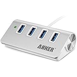 USB Hub, Anker 4-Port USB 3.0 Portable Aluminum Hub with 2-Foot USB 3.0 Cable, for iMac, MacBook, MacBook Pro, MacBook Air, Mac Mini, or any PC (Silver)