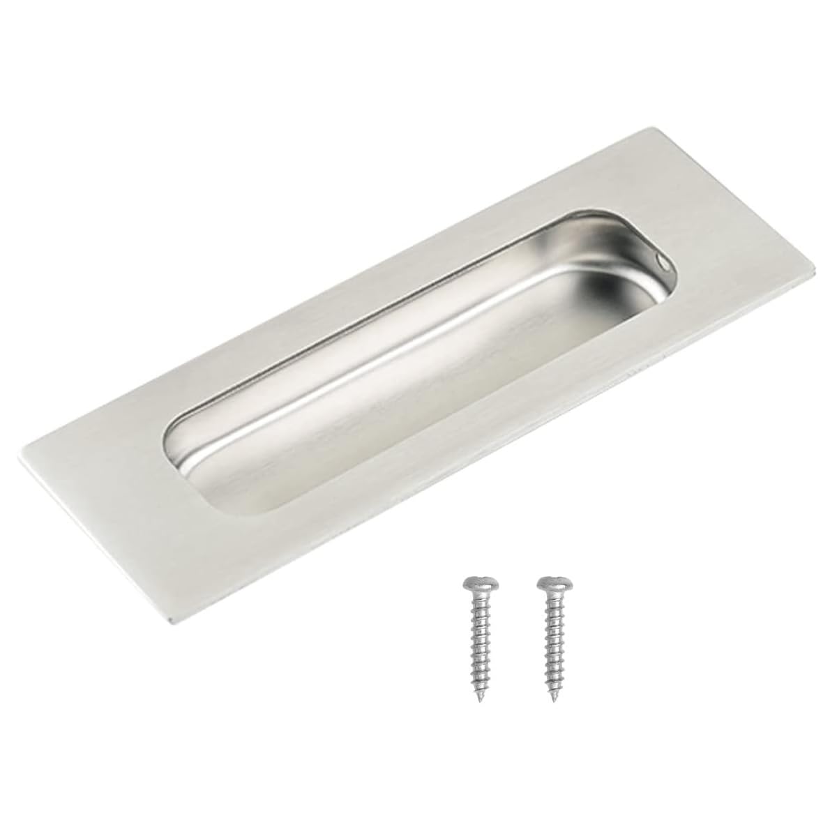 MiJunHD Recessed Flush Door Handles Stainless Steel Cabinet & Furniture Door Pulls Silver 120 * 40mm Rectangle-Hidden Holes Rectangle Handles/Pulls for Interior & Closet Doors