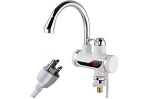 A.B Crew 110V 3sec Instant Tankless Electric Hot Water Heater Faucet Kitchen Fast Heating Tap Water Faucet with LED Digital Display