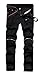 Leward Men's Ripped Skinny Distressed Destroyed Straight Fit Zipper Jeans with Holes No Belt (Black, 30)