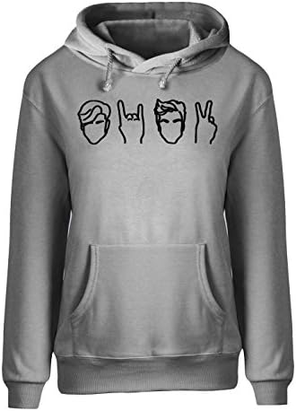 saozi Dolan&amp;Twins Logo Sweatshirt Womens HoodieDesigned Adult Pullover-Gray&amp;XXL