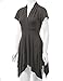 Made by Johnny MBJ WT1120 Womens Cross V Neck Short Sleeve Empire Line Panel Tunic Top XL Heather_Charcoal