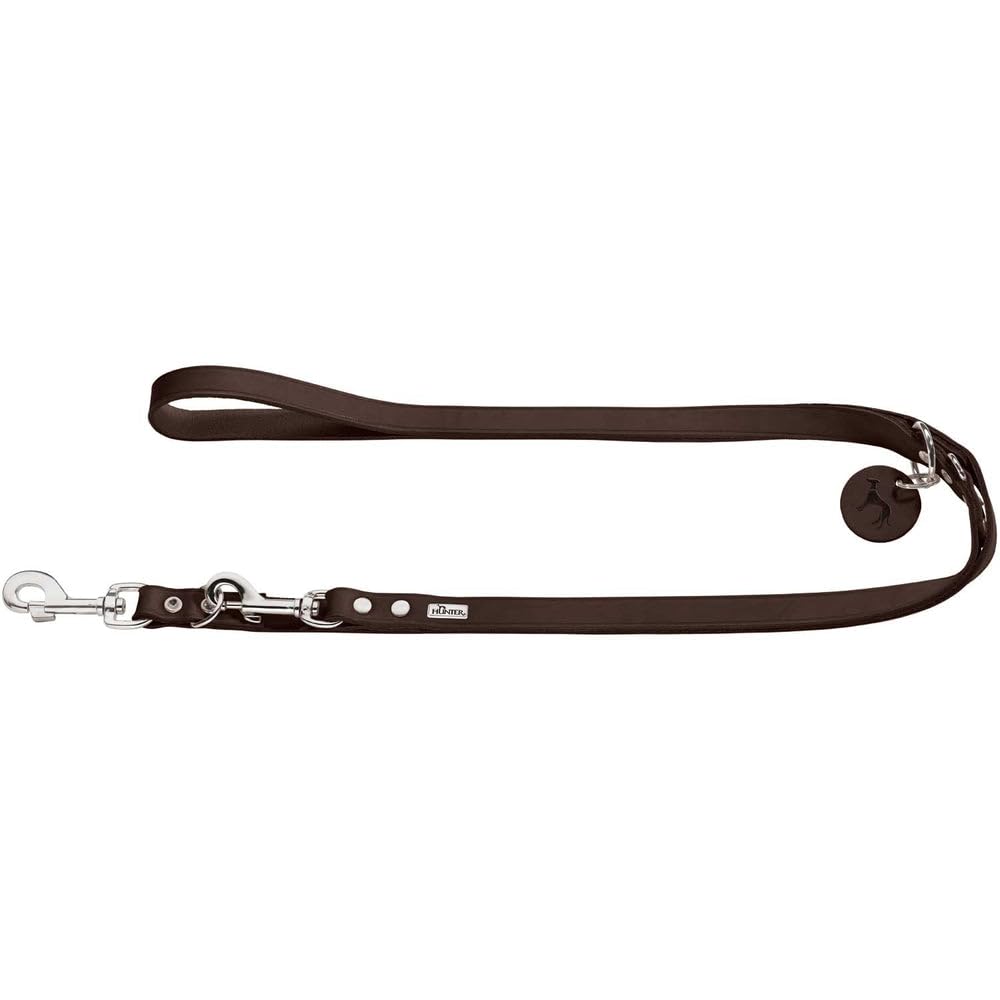 HUNTER Training leash, 16/200 Soft genuine cow leather, dark brown