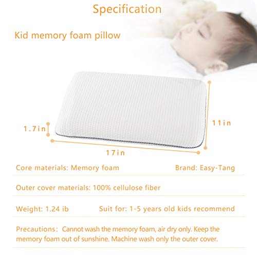 image for Easy-Tang Kid Memory Foam Pillow for Sleeping, Contour Pillow Ideal fo