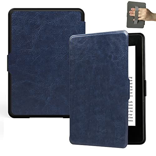 SCSVPN Case for 6'' Kindle 11th Generation 2024/2022 Release - All-New Lightweight Premium PU Leather Smart Protection Cover w/Hand Strap, Auto Sleep/Wake for Kindle C2V2L3 / RS23CV E-Reader (Blue)