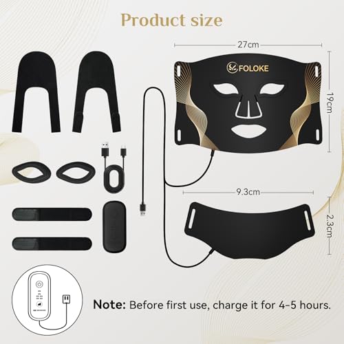 LED Light Therapy Mask Skin Care Mask, LED Red 630±5nm & NIR 830nm Wavelength for Home Use